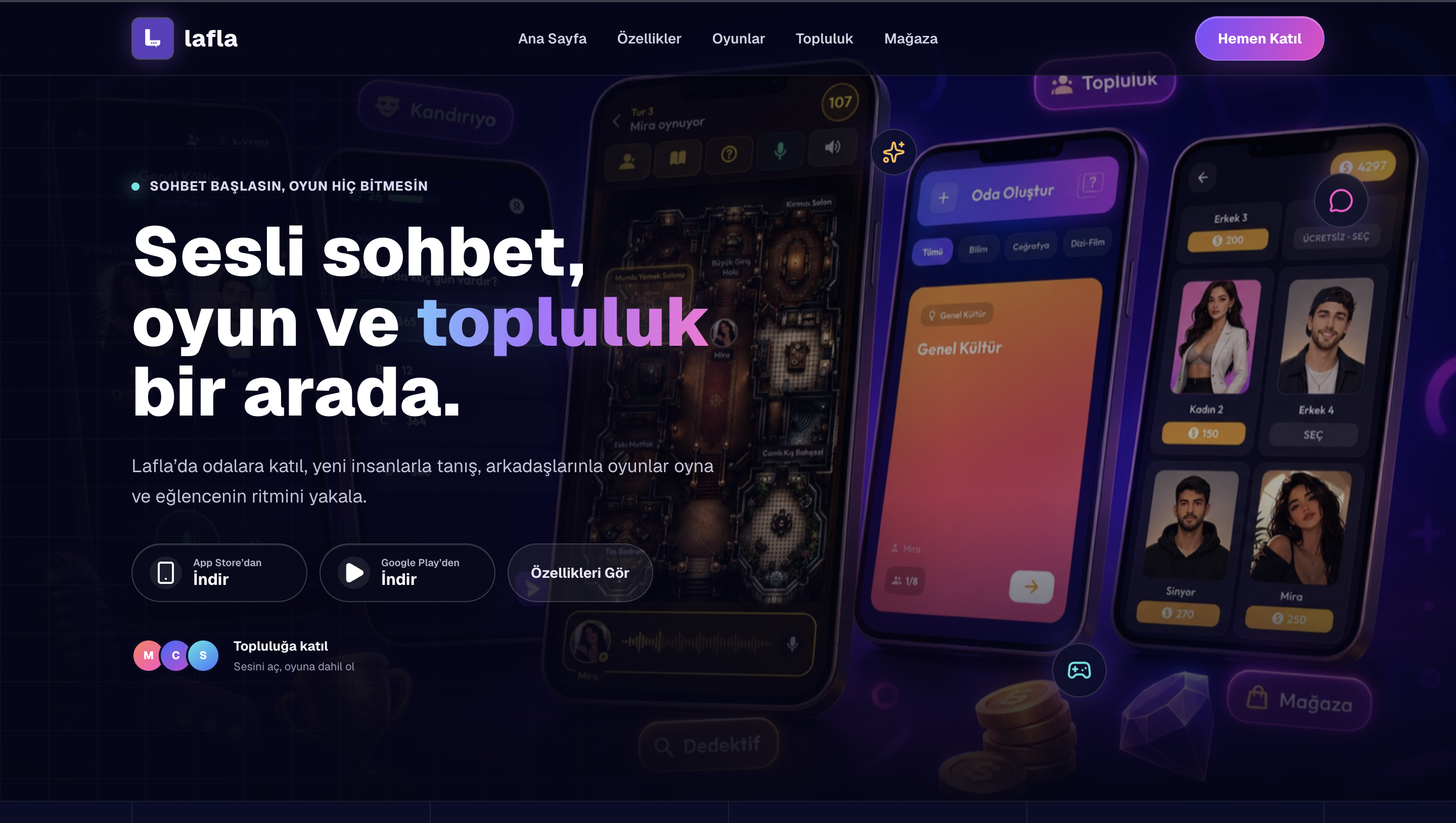 Lafla web arayüzü